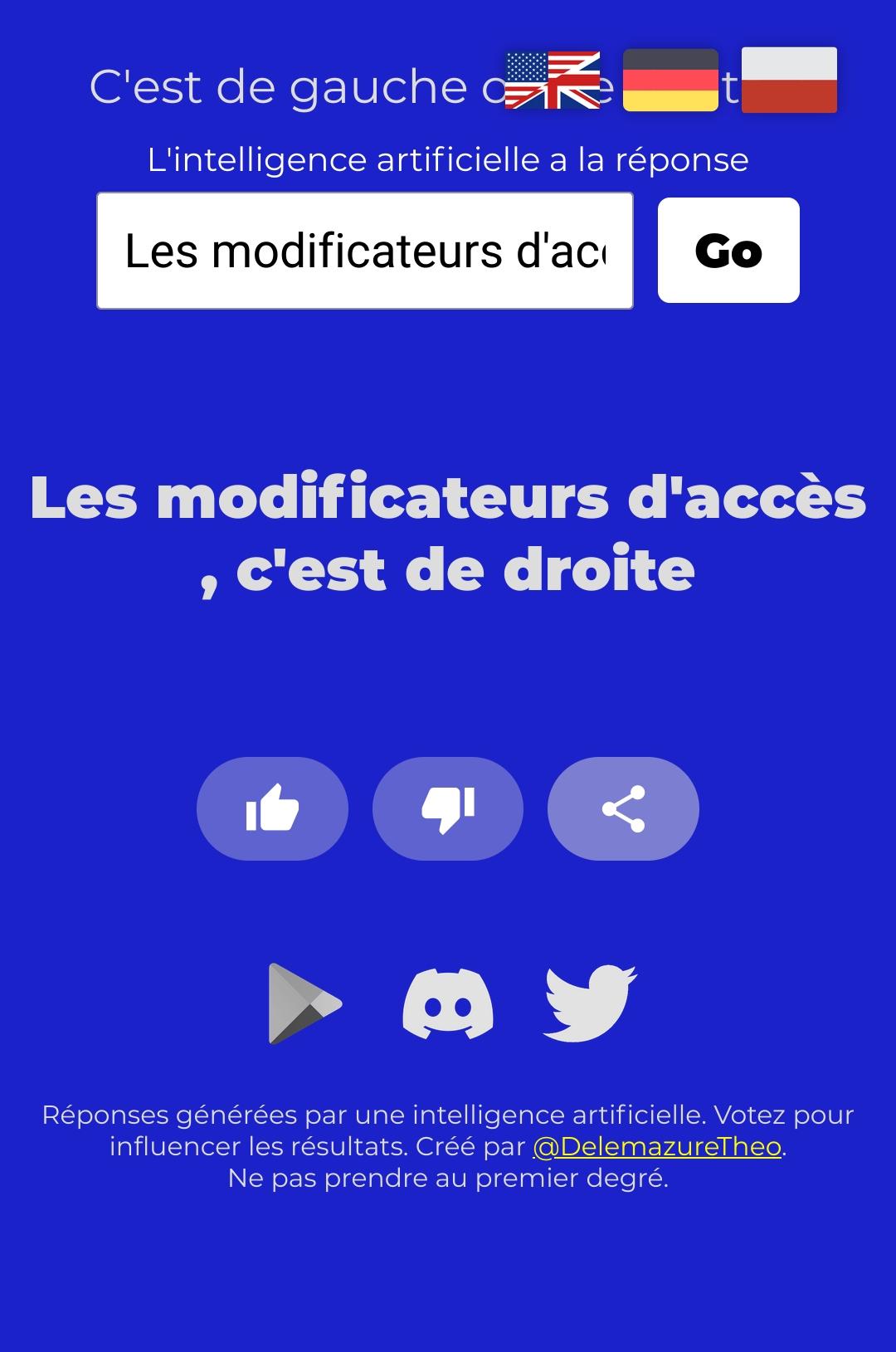 Capture d'écran de la page de de l'URL dans le post.